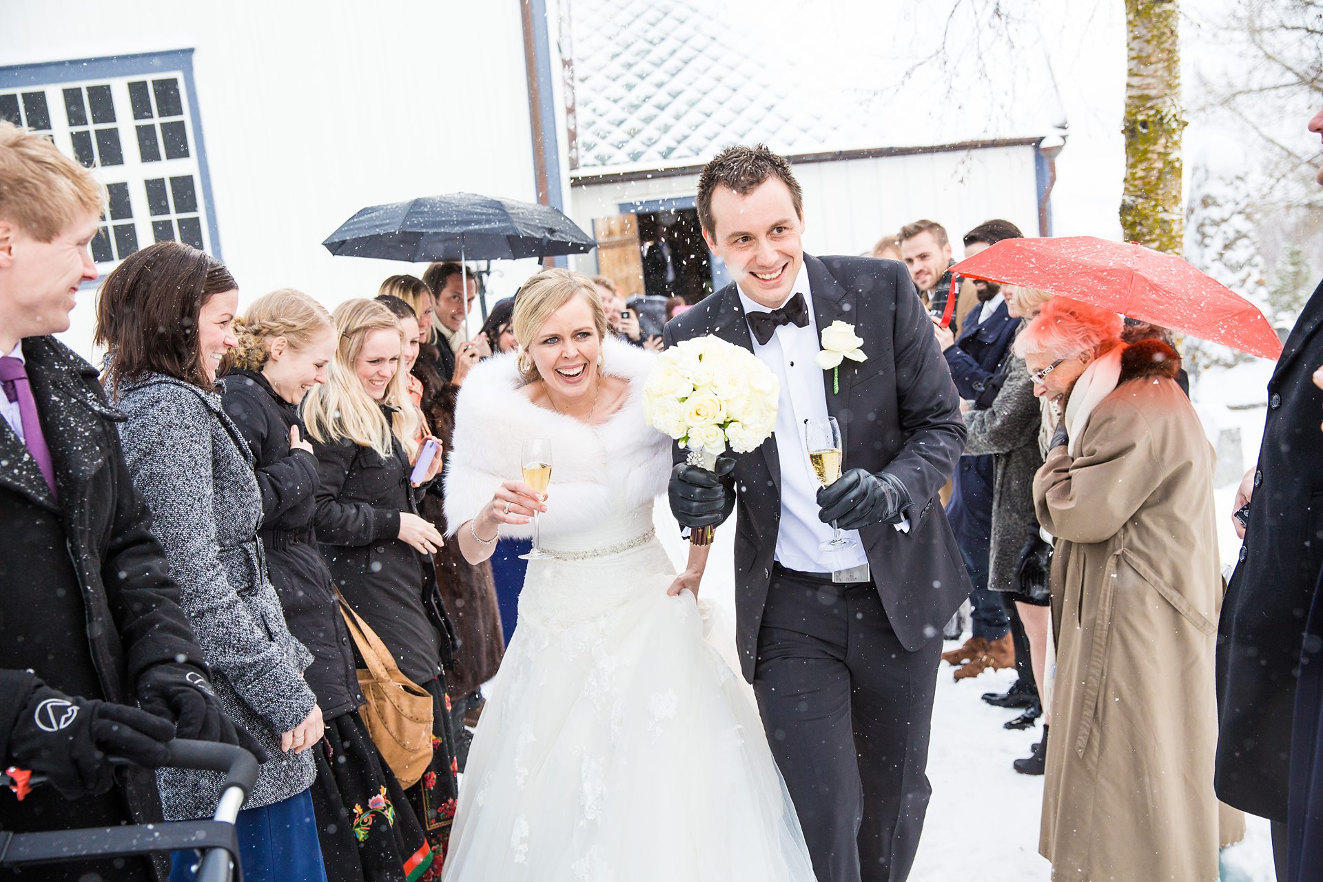 Bryllupsportrett i dramatisk fjellandskap