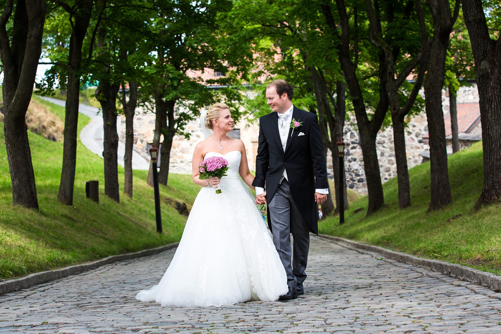 Bryllupsportrett i dramatisk fjellandskap